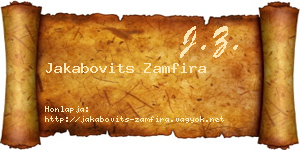 Jakabovits Zamfira névjegykártya