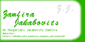 zamfira jakabovits business card